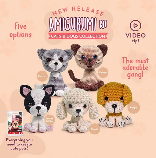Amigurumi Crochet Cats and Dogs Kit