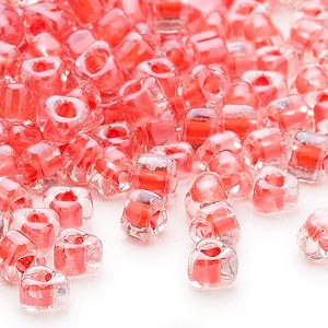 Miyuki Beads - Triangle # 5 - Coral Clear Lined