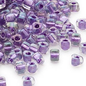 Miyuki Beads - Triangle # 5 - Dark Lilac Clear Lined