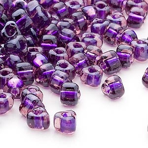 Miyuki Beads - Triangle # 5 - Amber Purple Color Lined