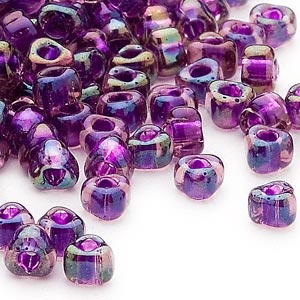 Miyuki Beads - Triangle # 5 - Purple Blue Clear Lined