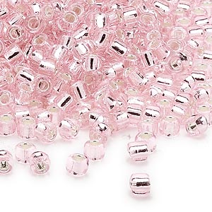 Dyna-Mites Beads - # 6 - Silver Lined Light Pink