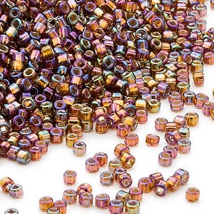 Dyna-Mites Beads - # 5 - Rainbow Root Beer Silver Lined