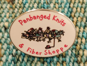 Panbanged Knits & Fiber Shoppe Logo Pin