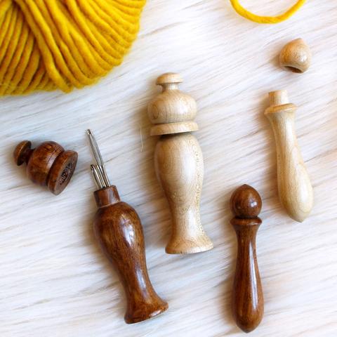 Furls Fiberarts - Large Handmade Wooden Needle Holder - Teak
