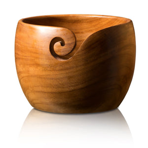 Furls Fiberarts - Wood Yarn Bowl -Teak 8 – Panbanged Knits