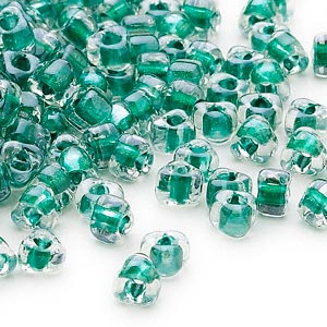 Miyuki Beads - Triangle # 5 - Teal Clear Lined